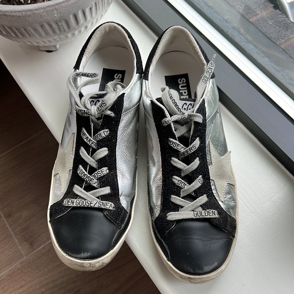 Gorgeous Silver Golden Goose in a size 38. worn them maybe 10 times. Like new. - Picture 3 of 5